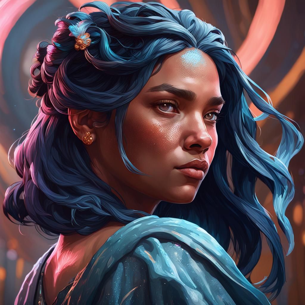 Expressive Portrait in a Hyperdetailed Style