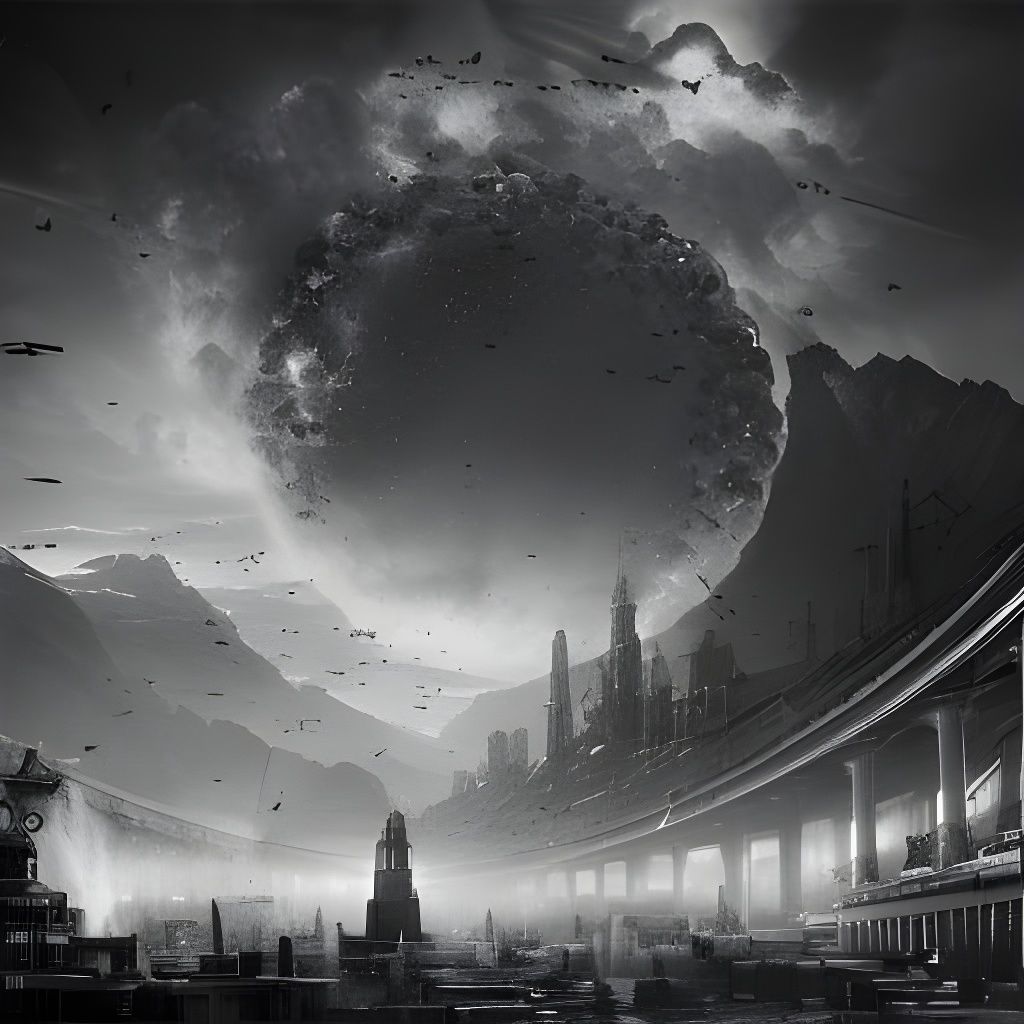 Dramatic Black and White Fire Digital Painting