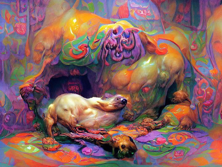 Melting Dog in Fauvism Style