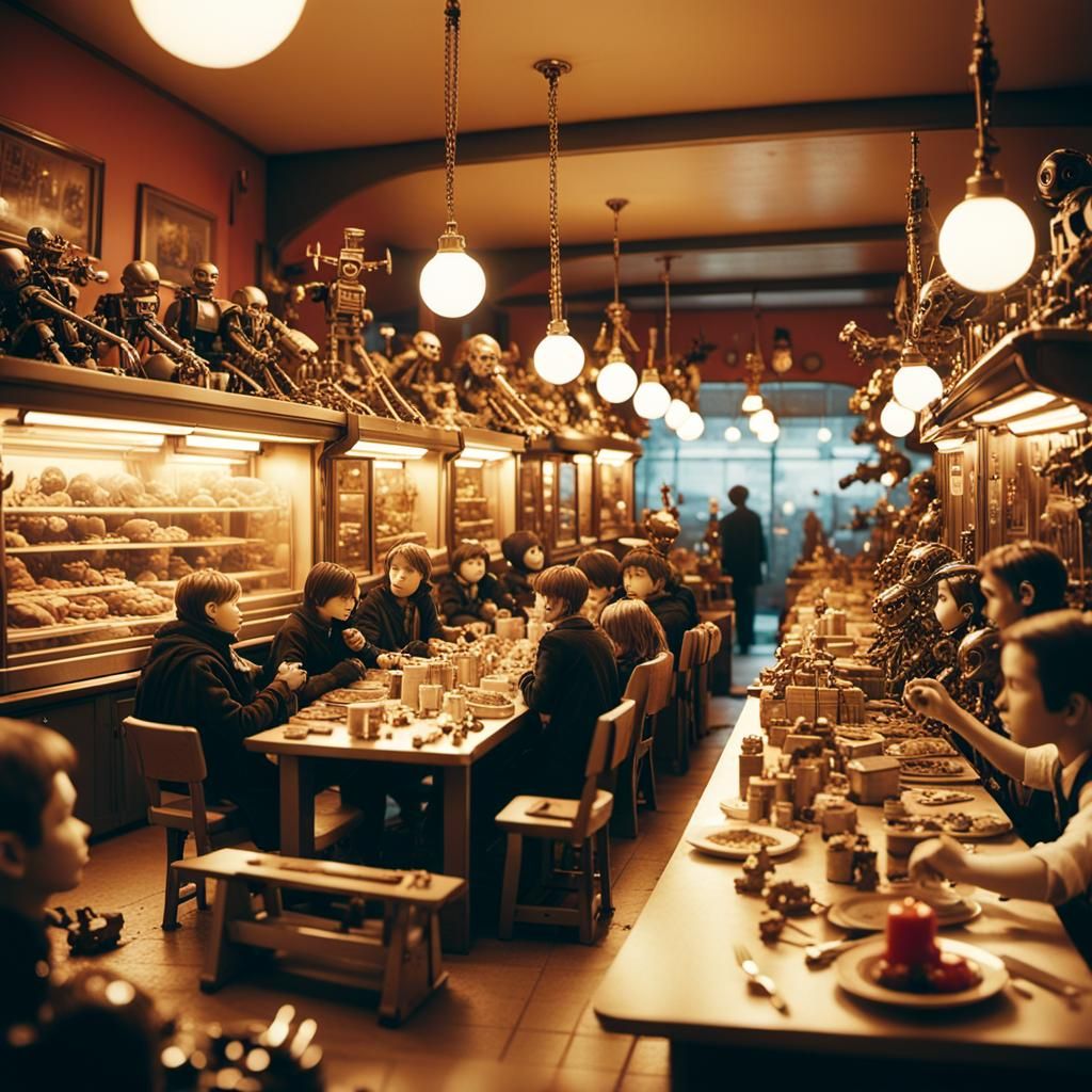 Toyshop Dinner in Moody Cinematic Style