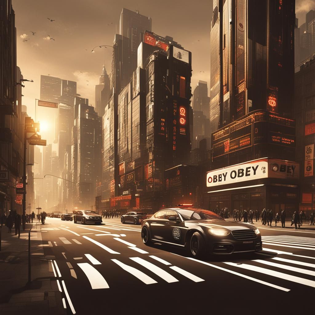Dystopian City Street with Volumetric Lighting