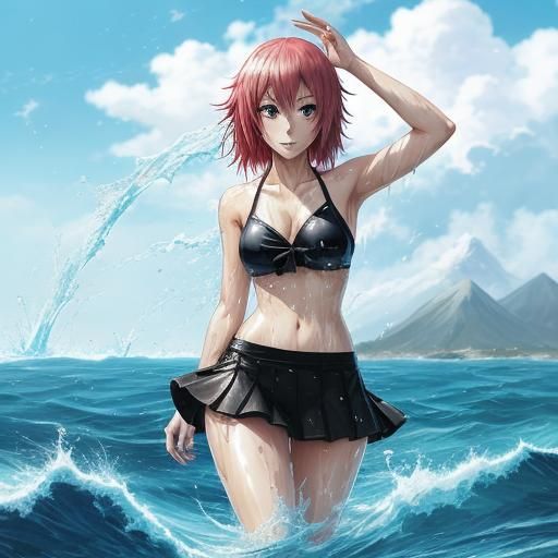 Anime Girl in Wet Bikini: Manga Key Visual