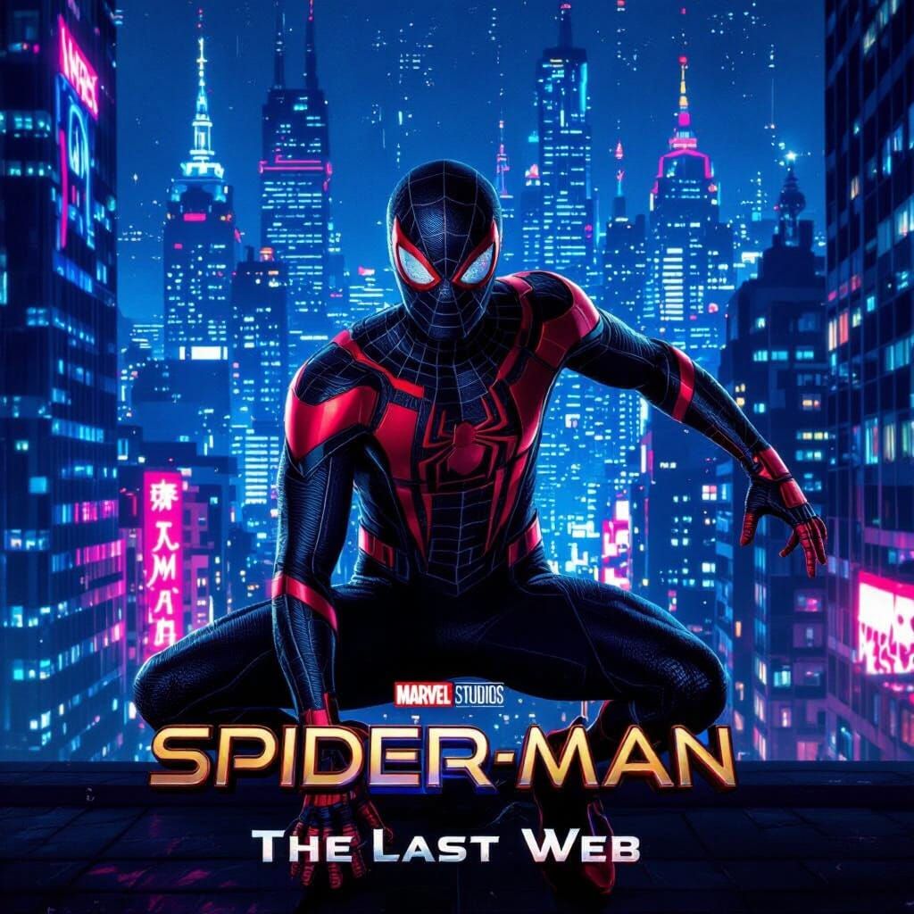 Spider-Man 2099 Movie Poster in Neon City