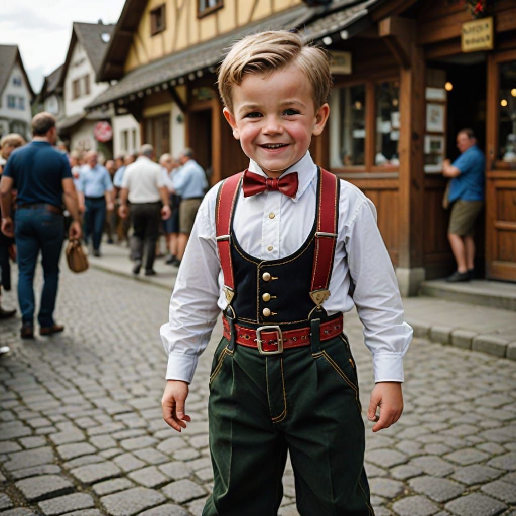 Tiny Bavarian Gentleman in Traditional Attire