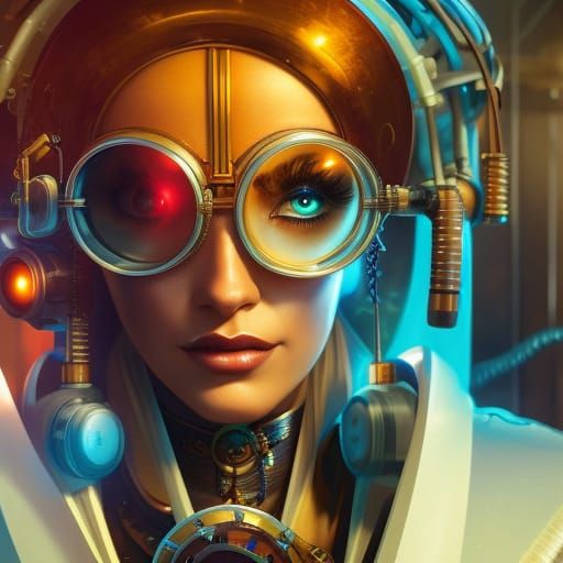 Steampunk Mad Scientist with Goggles: 8K Art
