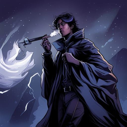 Raven Smoking a Joint in Comic Book Style