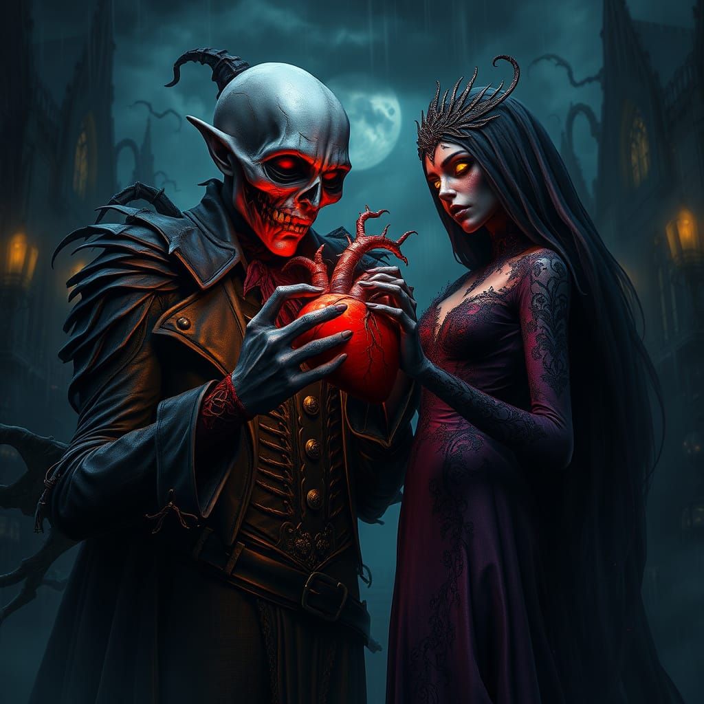 Macabre Ghoul Presents Bloody Heart to Ghastly Girlfriend