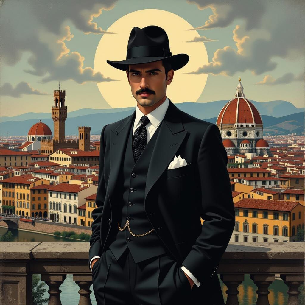 Vintage Italian Cityscape in Dark Moody Style