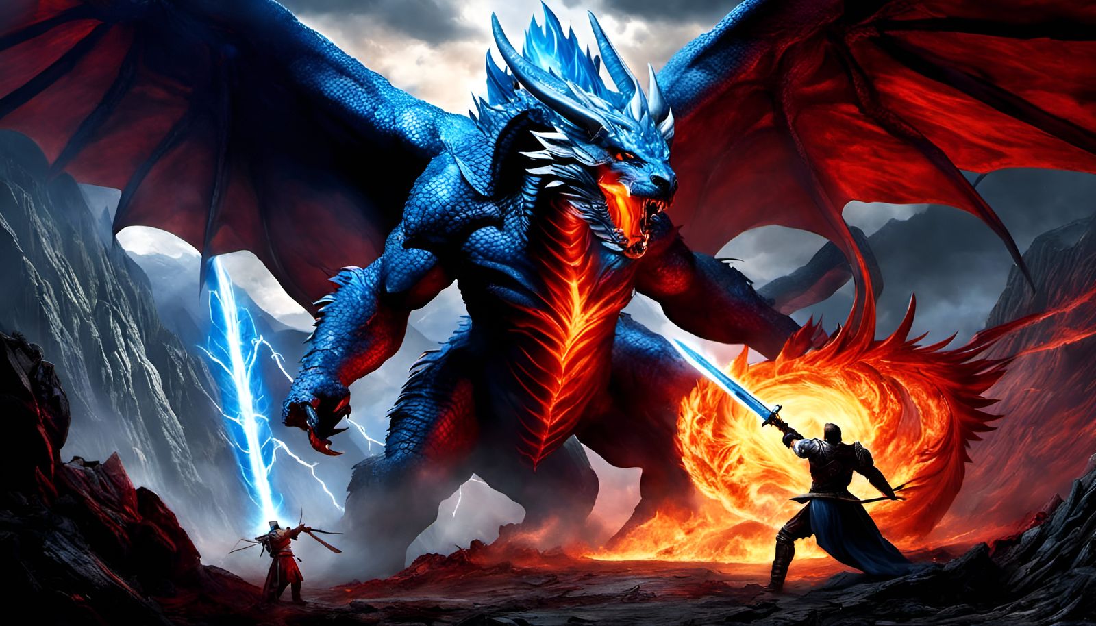 Epic Battle Between Angel and Dragon