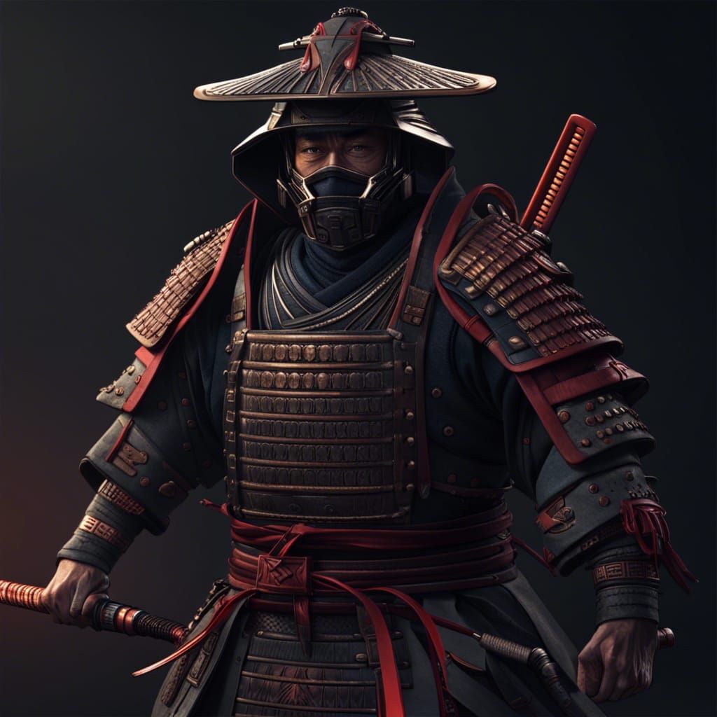 Sci-Fi Samurai Master in Futuristic Setting