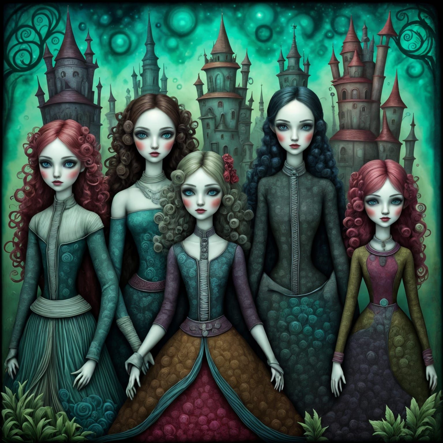 Whimsical Goddesses in a Cinematic Fantasy World