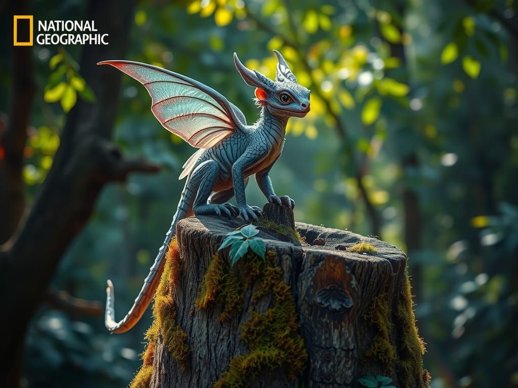 Majestic Fairy Dragon Tiger in Vibrant Forest Habitat