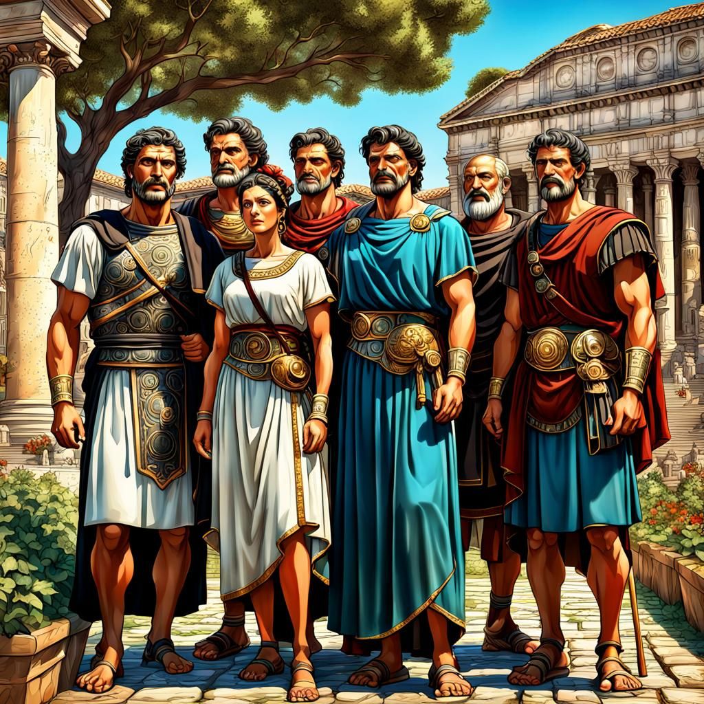 Roman Family Portrait in Classical Style