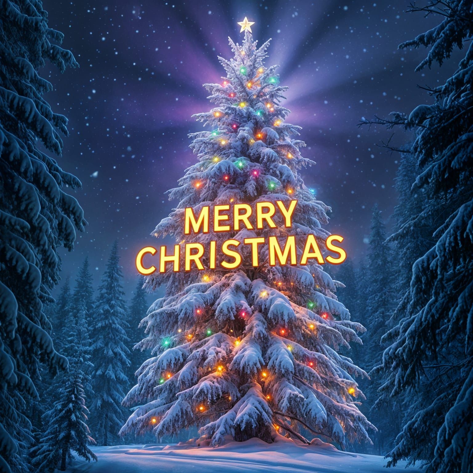 Majestic Christmas Scene in Dark Fantasy Style