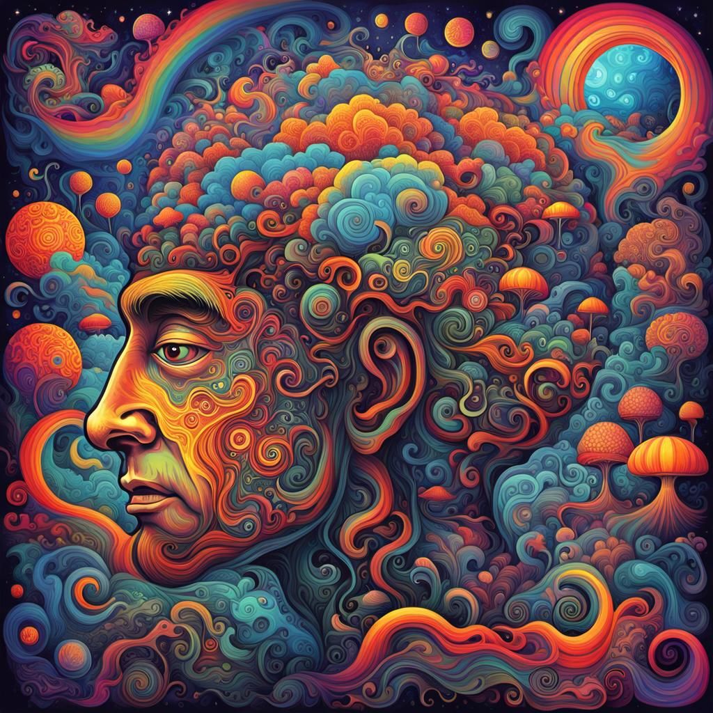 Psychedelic Mindscape: Abstract Mental Landscape