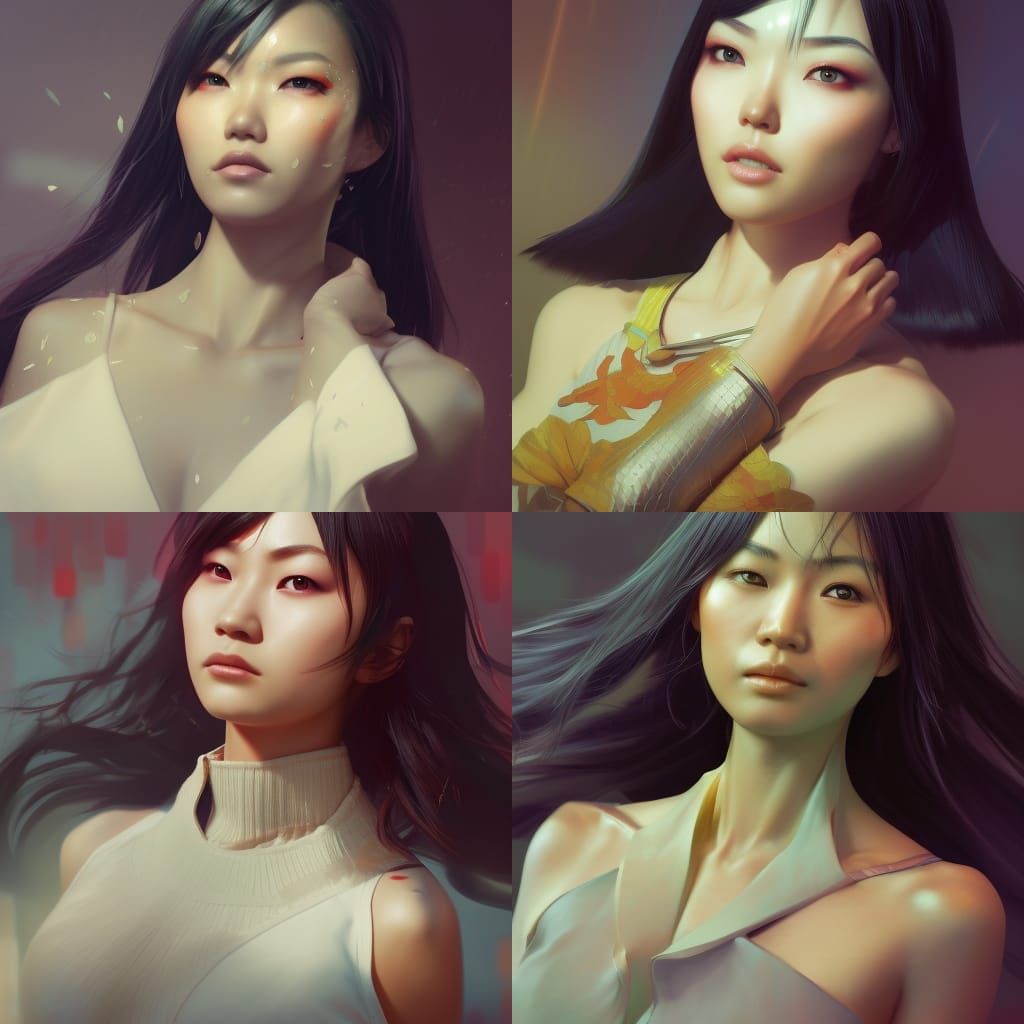 Asian Woman Cosplayer Portrait in Photorealistic Style