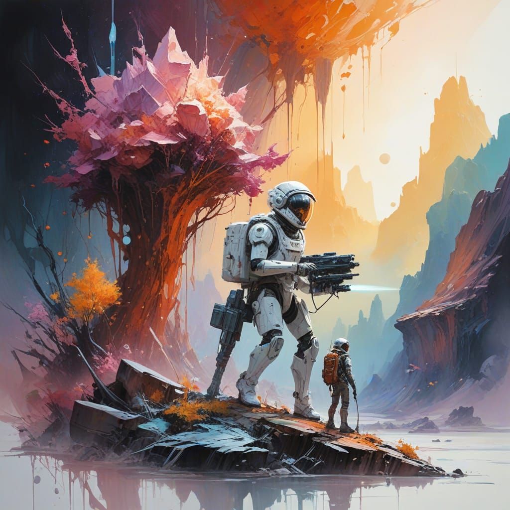 Young Adventurers on a Dazzling Crystal Planet