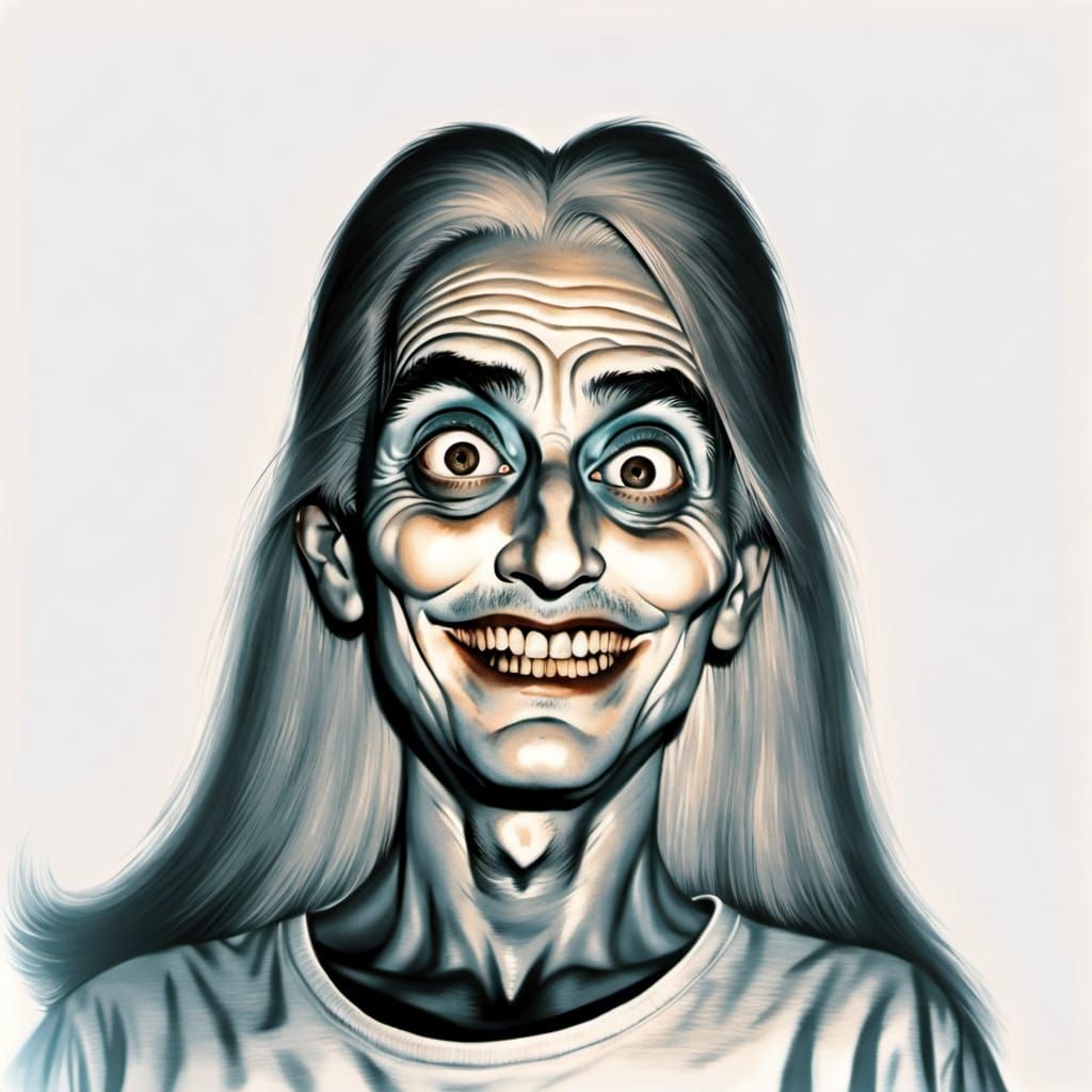 Predator Animal Drinks Milk: European Ink Painting