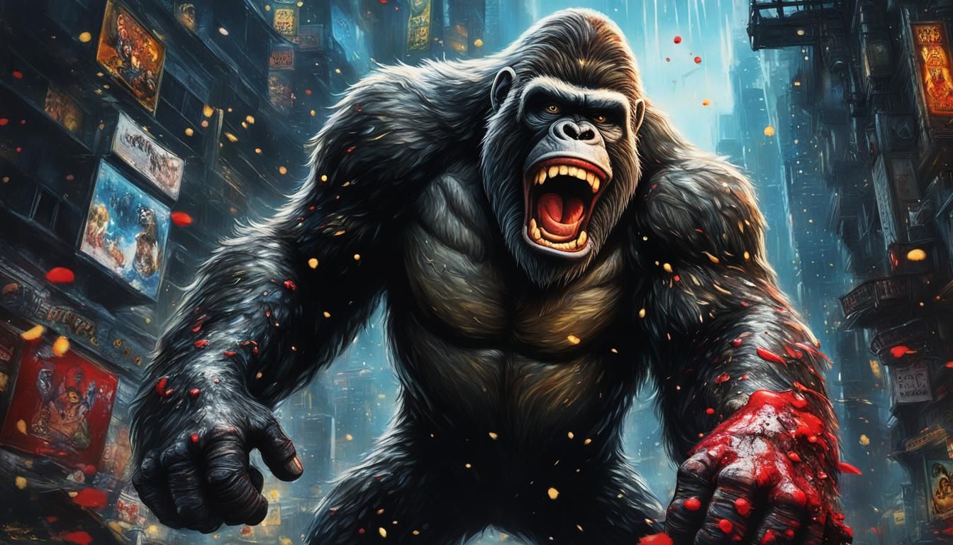 King Kong Movie Poster Art in Photorealistic Style