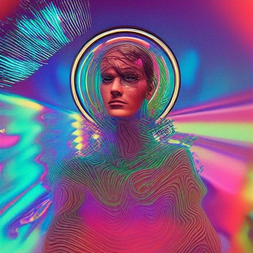 Endless Loop: Holographic Cosmic Astral Illustration