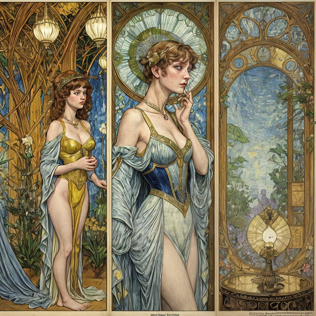 Transgender Gynoid Governess: Comic Book Art Nouveau