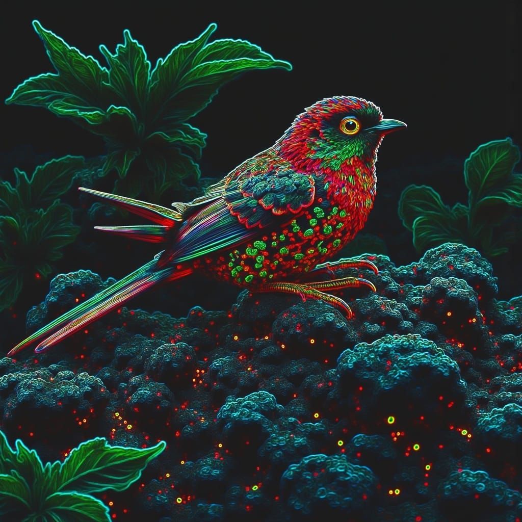 Hyper-Maximalist Digital Painting with Intricate Textures