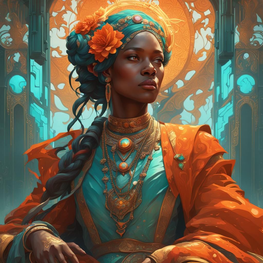 Determined Woman Concept Art in Dynamic Lighting