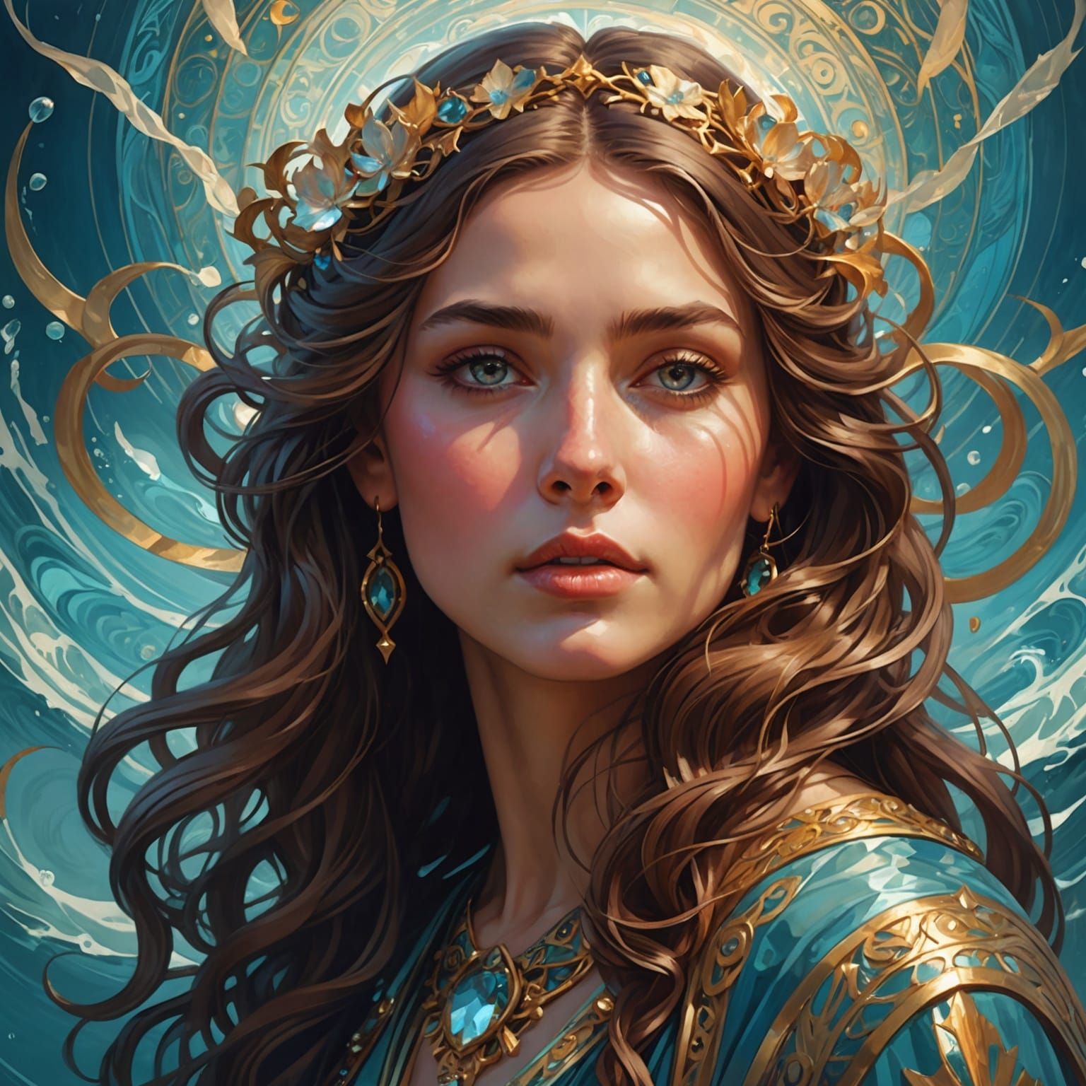 Ethereal Woman in Ocean of Adoration