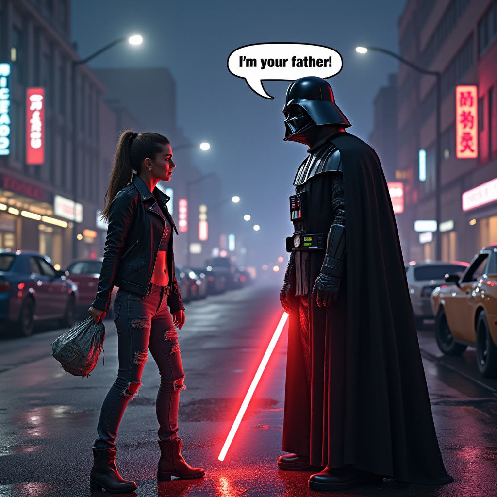 Darth Vader Meets GTA Character in Gritty City