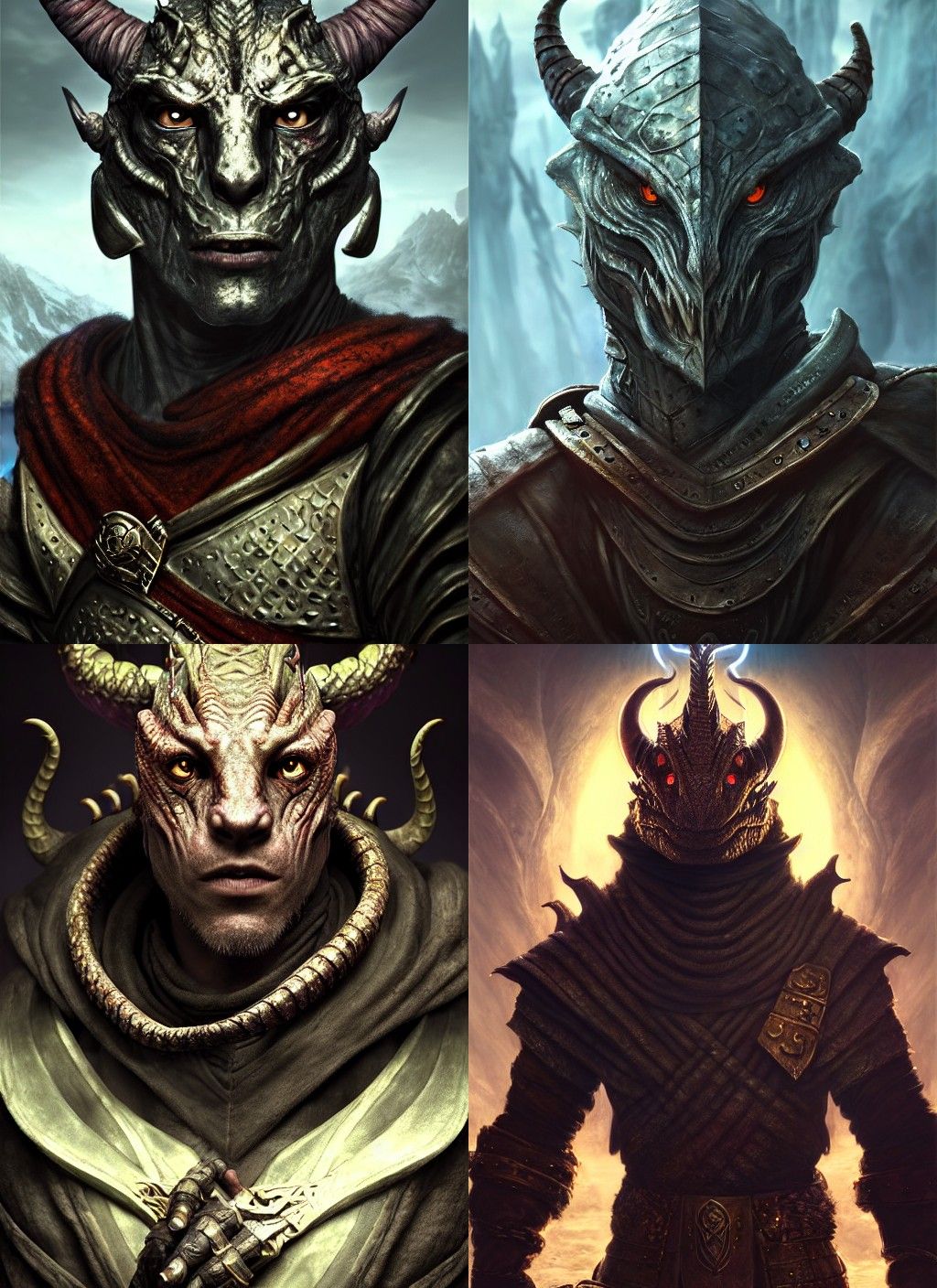 Dragonborn Sorcerer Portrait in 3D