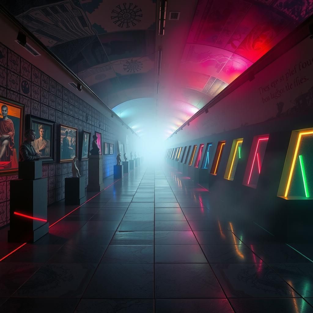 Dreamlike Cityscape in 4D Metro Tunnel Night Museum