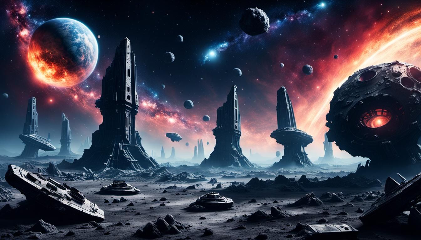 Eerie Spaceship Graveyard in Deep Space