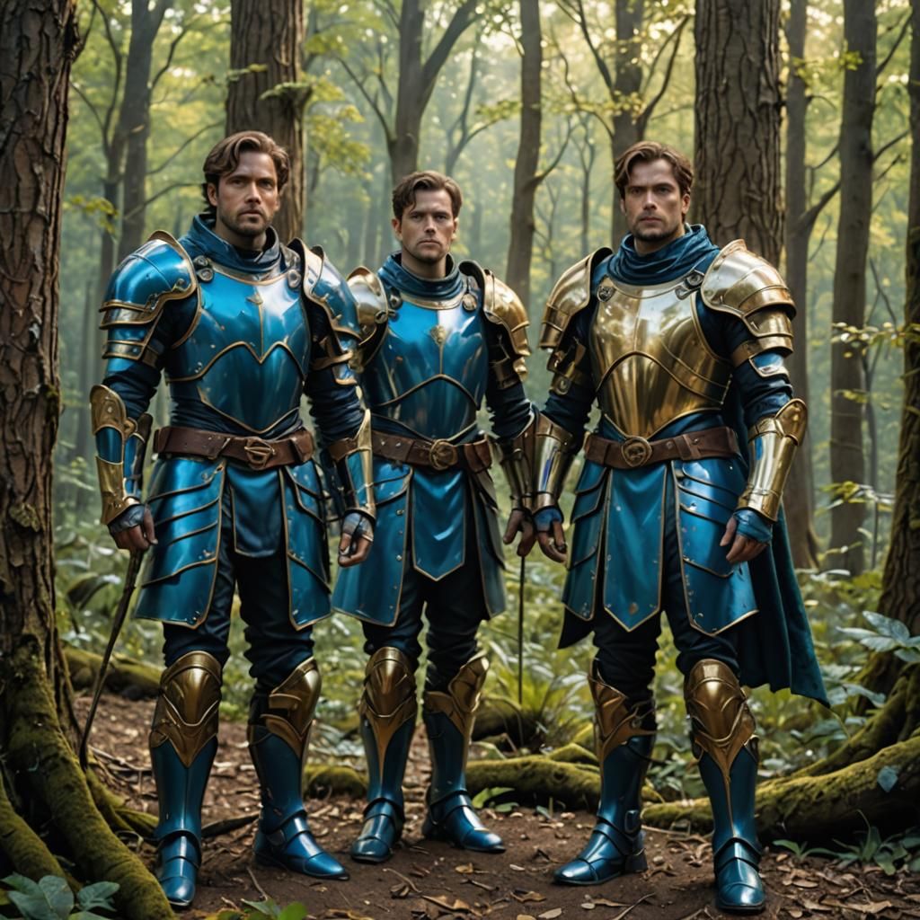 Armored Sci-Fi Twins in Enchanted Forest