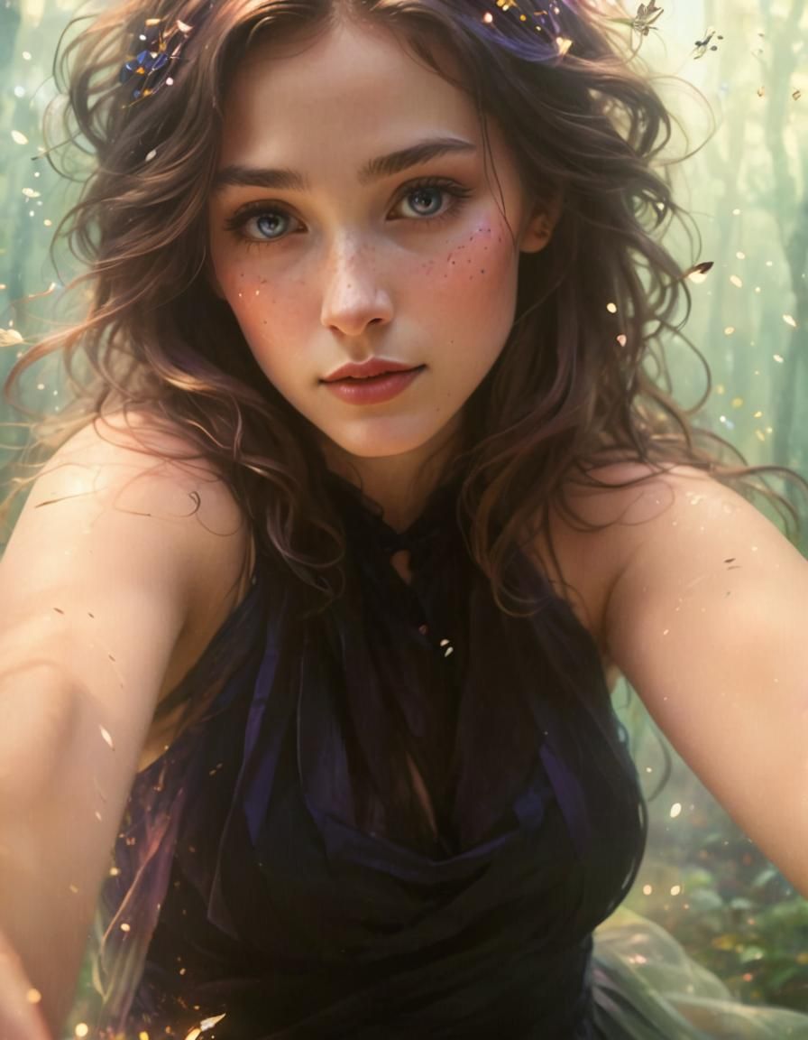 Mystical Forest Dance in a Dreamy Oil Painting