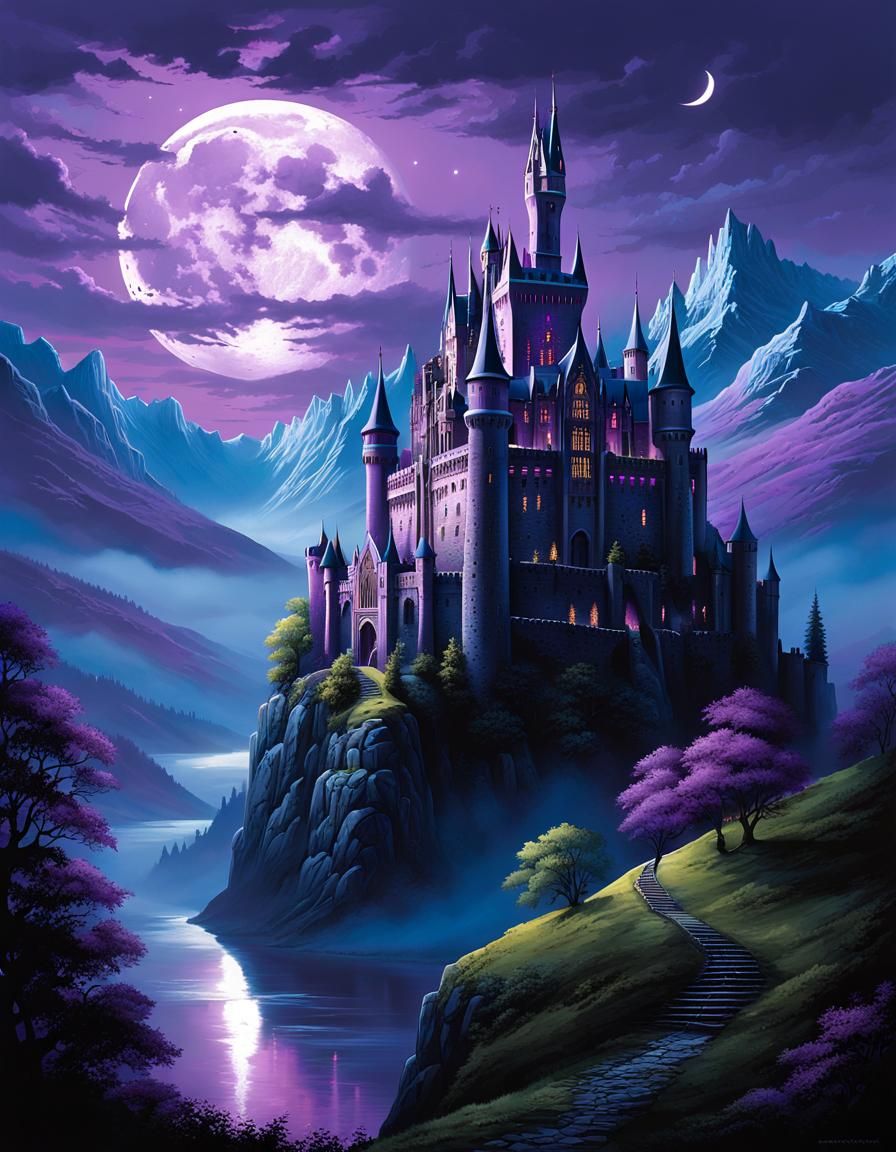 Majestic Castle in Mystical Valley