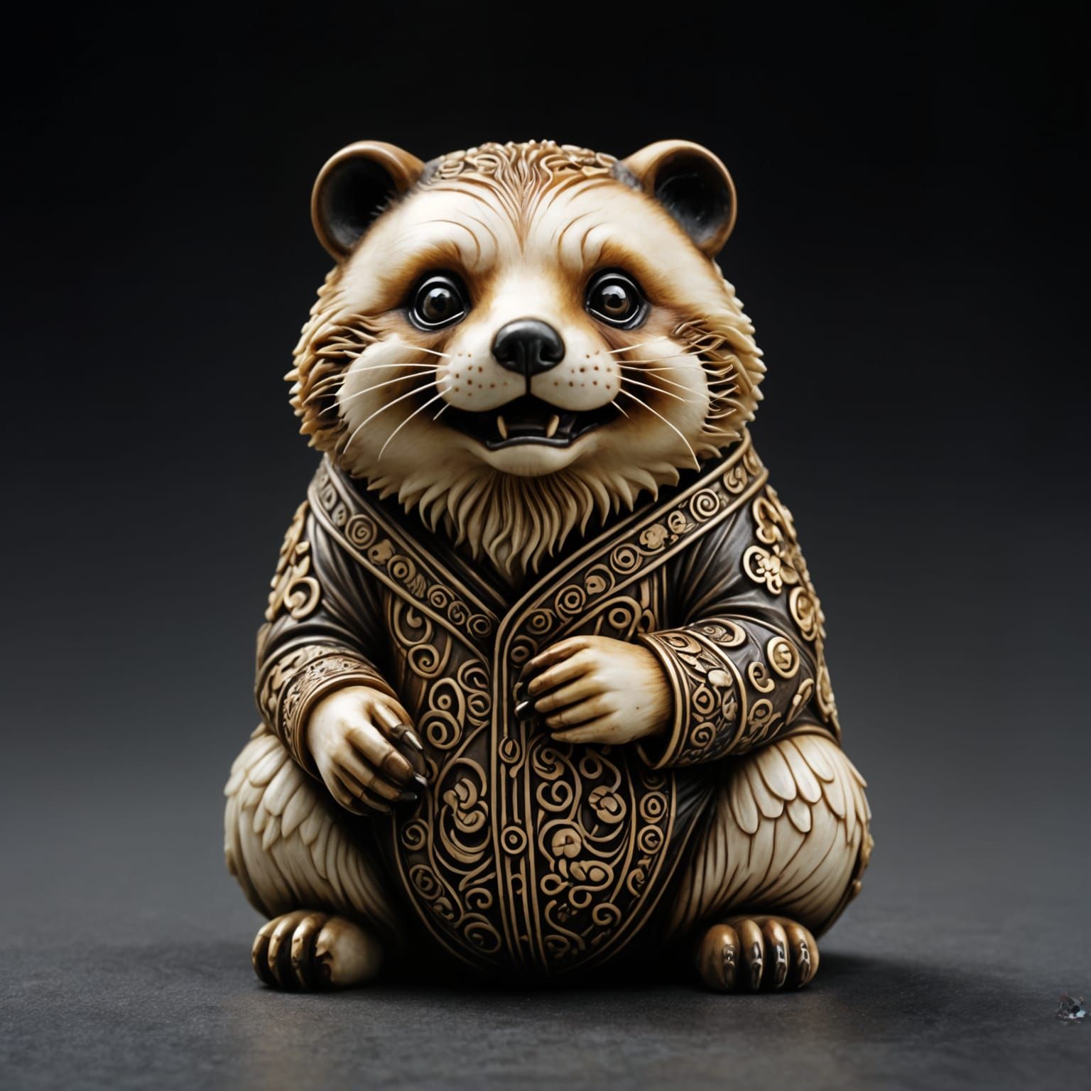 Majestic Tanuki in Epic Digital Landscape