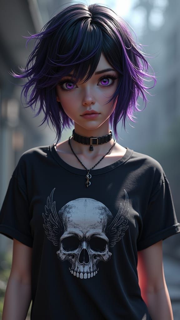 Triana Orpheus Portrait in Goth Art Style