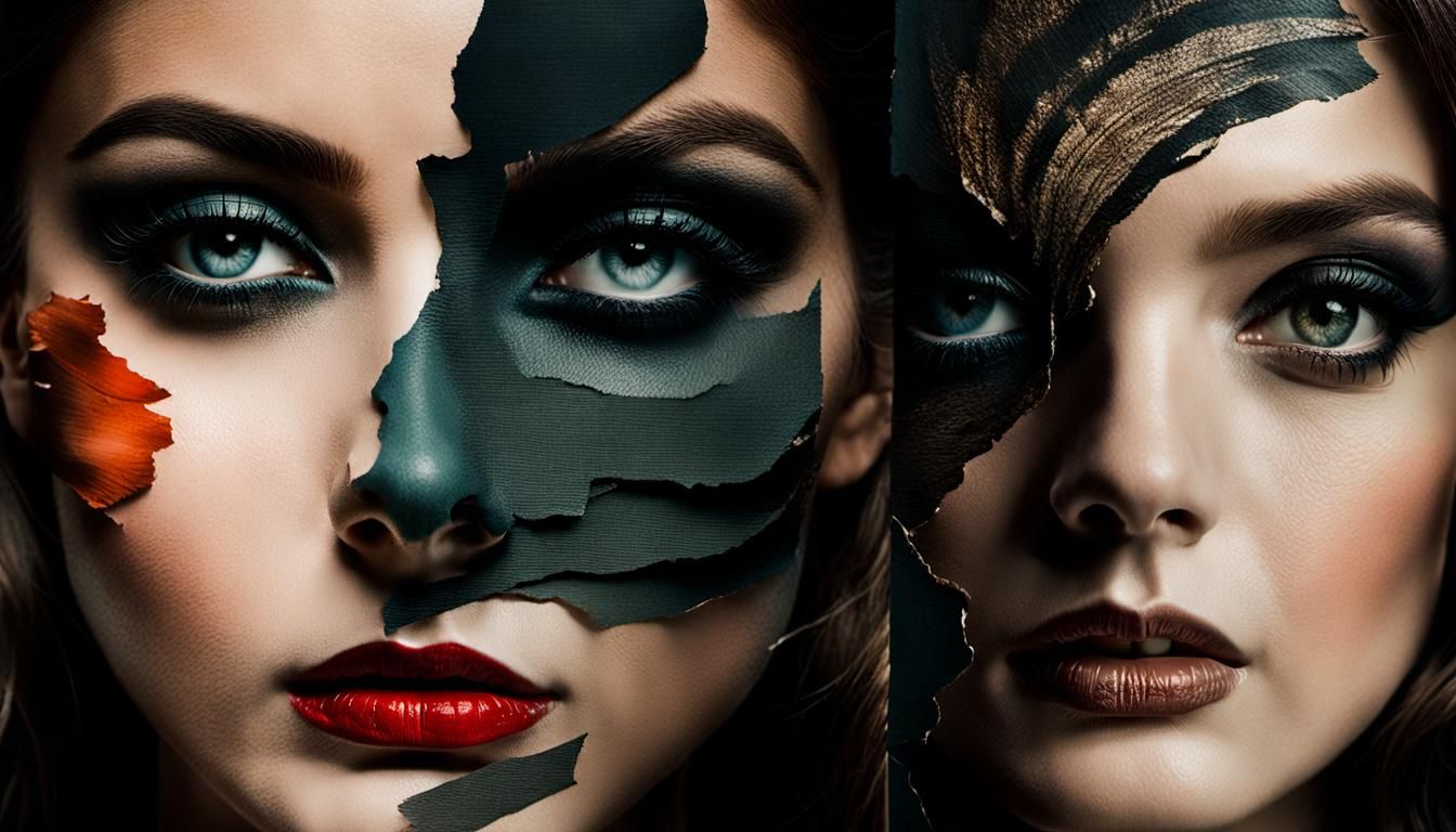 Four American Women: Mixed Media Gouache Portrait