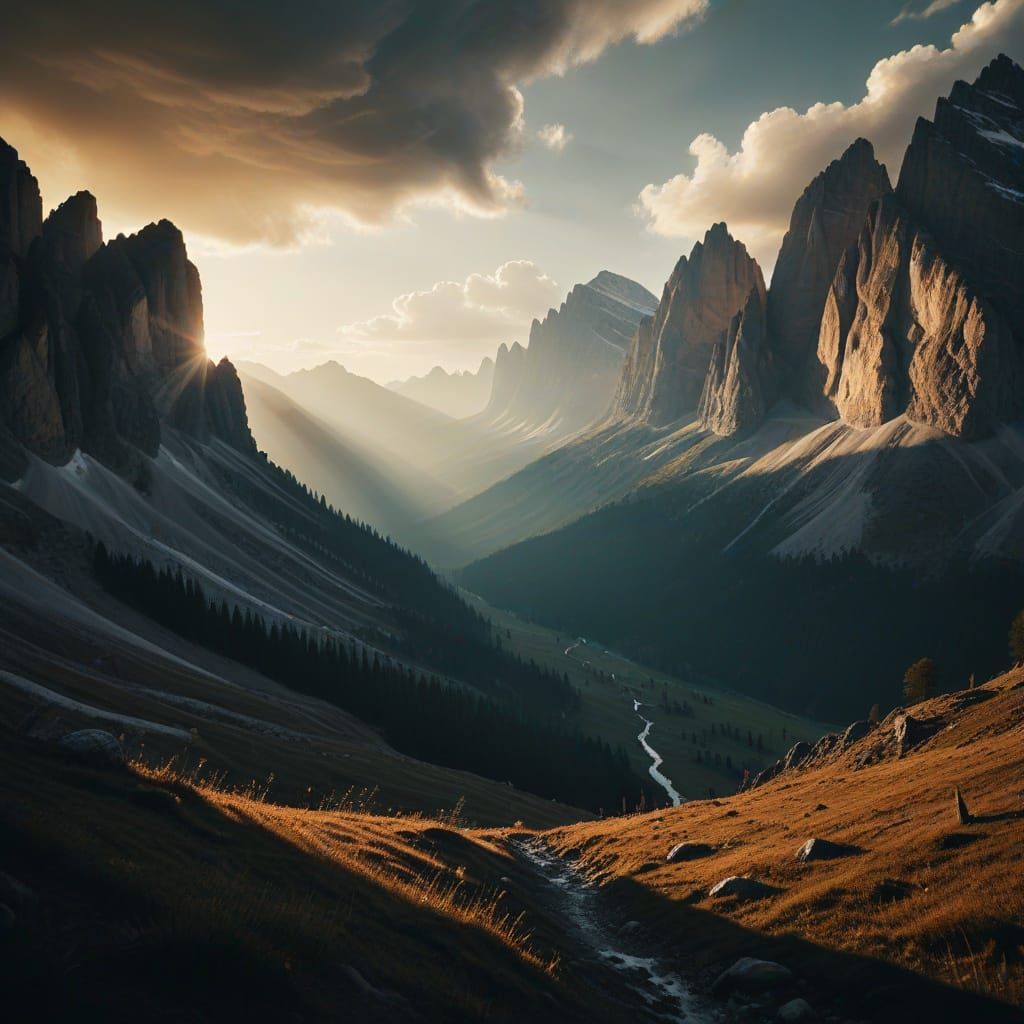 Dramatic Dolomites and Pale Mountains Panorama