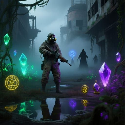 Lone Survivor in Magical Post-Apocalyptic Ruins