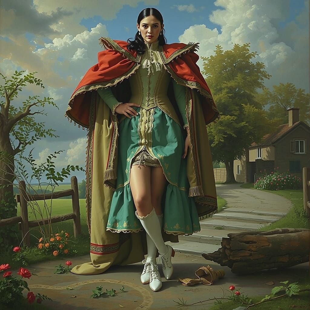 Rococo Figure in French Countryside