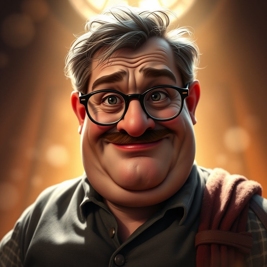 Man with Mustache in Mystical Realm, Matte Painting