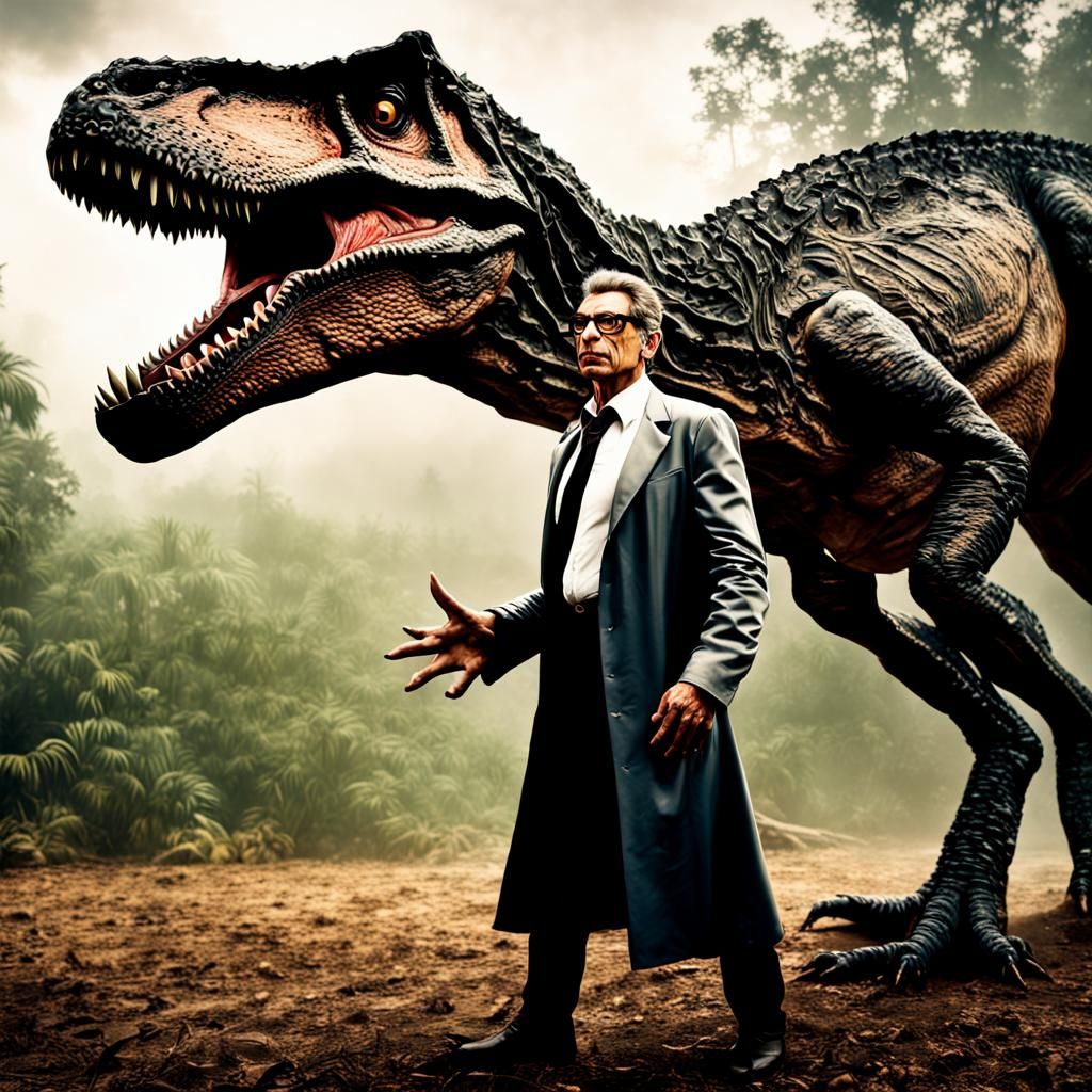 Jeff Goldblum Dinosaur Druid with T-Rex Companion