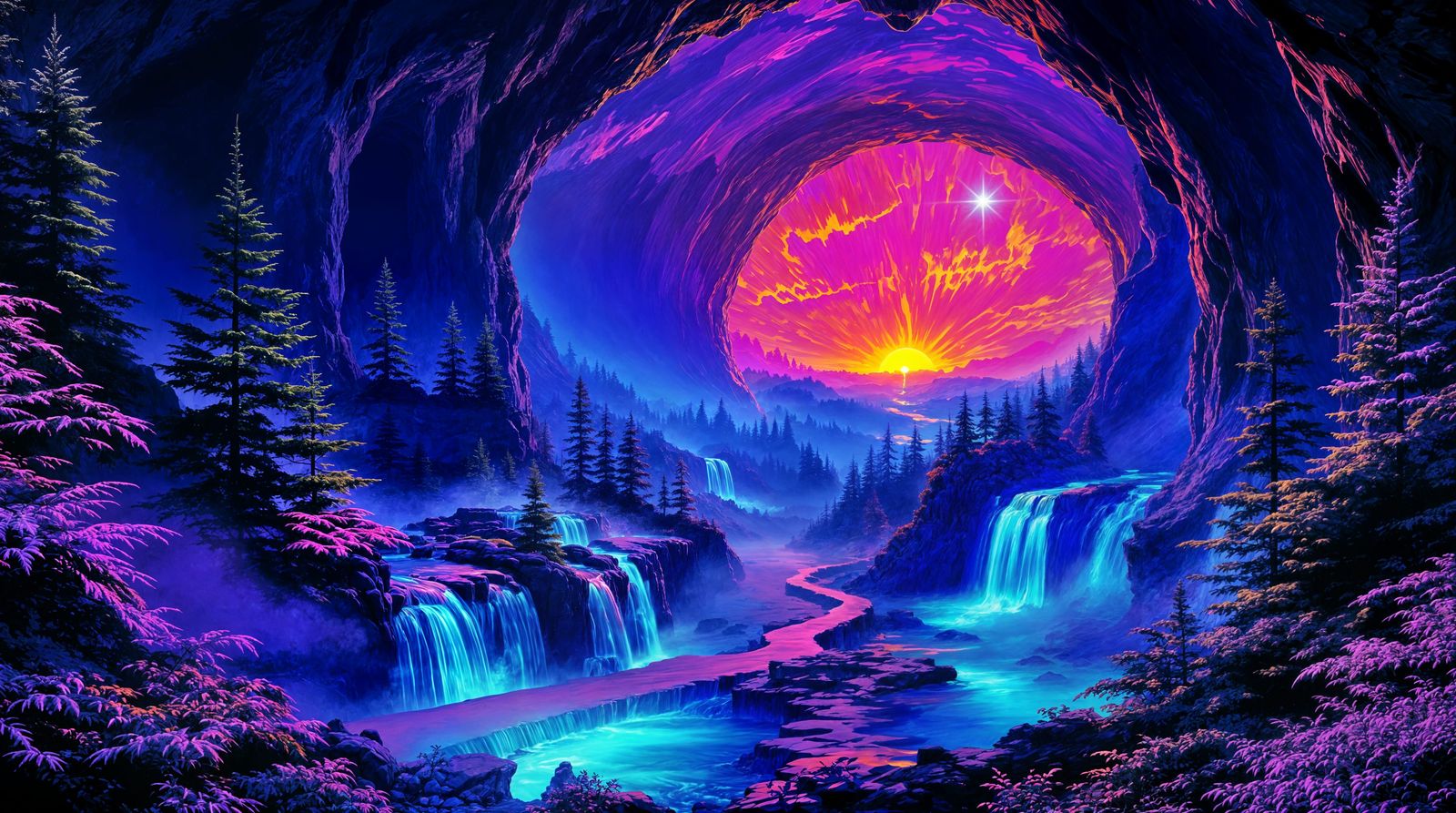 Ethereal Futuristic Landscape Unveils Mystical Agartha