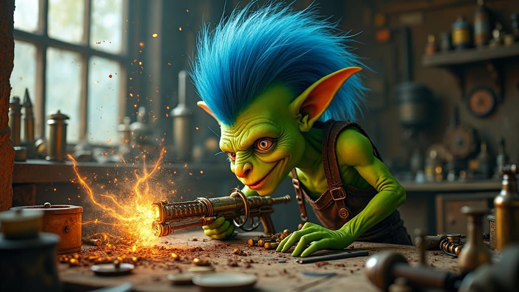 Steampunk Goblin Crafts Blunderbuss with Explosive Ammo in D...