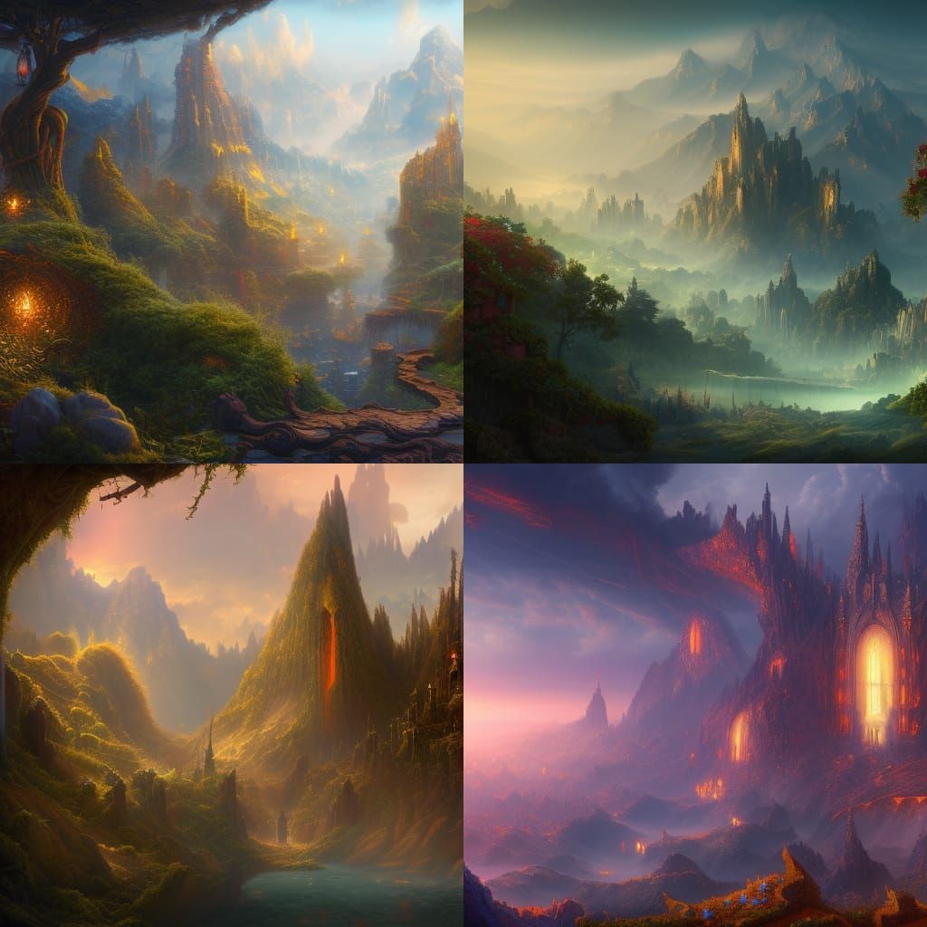 Heaven: Detailed Matte Painting in Deep Color