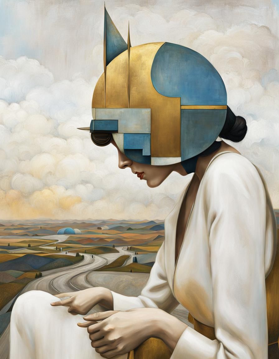 Golden Abstract Blending Cycles in Detailed Matte Painting