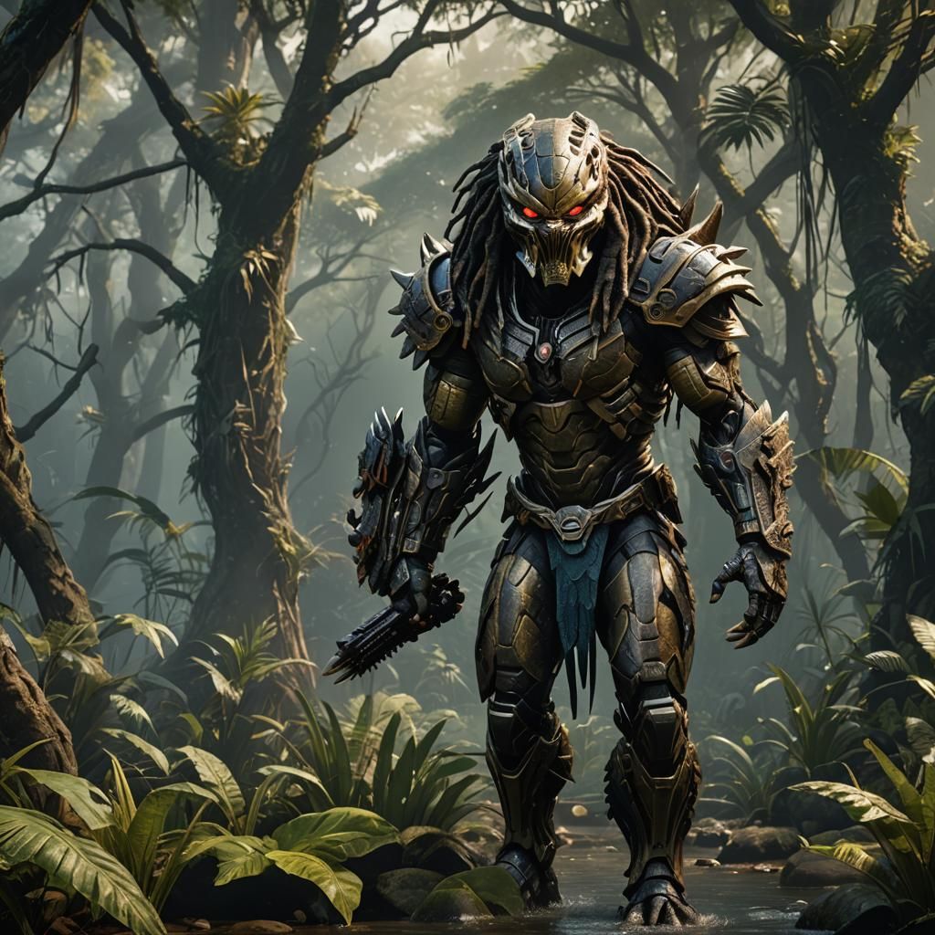 Detailed Predator Matte Painting in Deep Color