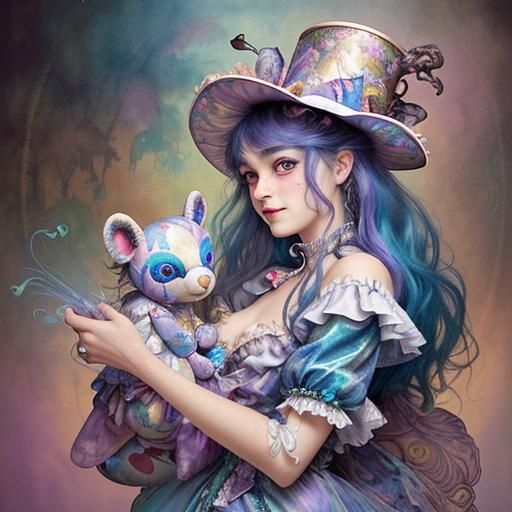 Whimsical Stuffed Animal Party in Watercolor Style