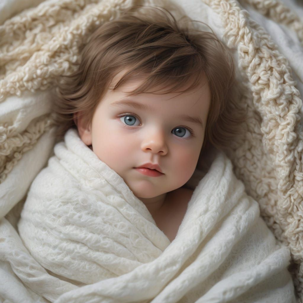 Tender Infant in a Sunlit Meadow